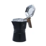 Double valve moka pot Savor Authentic Espresso with Our Elegant Wooden Handle - Image 2
