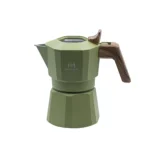 Double valve moka pot Savor Authentic Espresso with Our Elegant Wooden Handle - Image 3